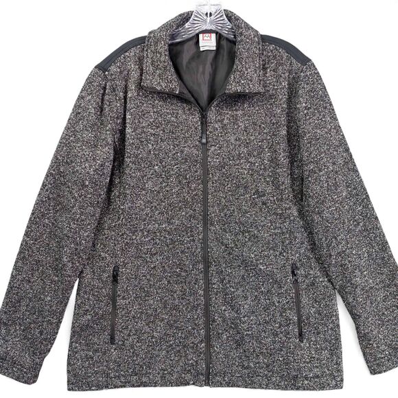 Avalanche Jacket Womens 1XL Gray Knit Fleece Full Zip Insulated Outdoors Hiking - Picture 1 of 9